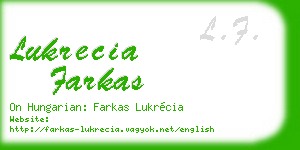 lukrecia farkas business card